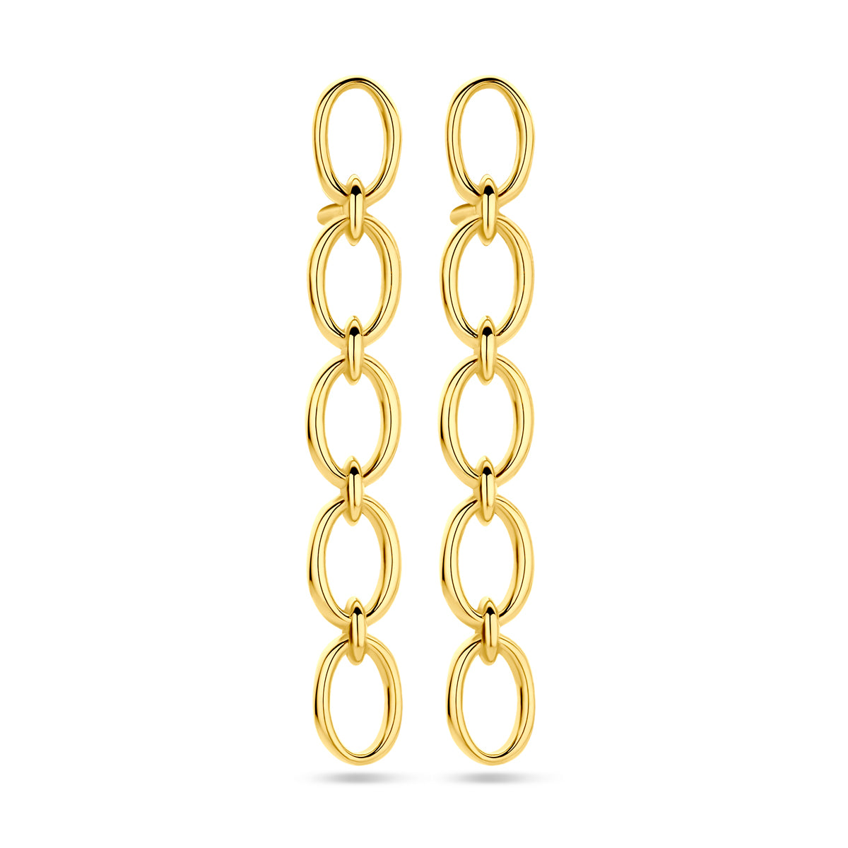 Oorhangers schakel 31 mm 14k geelgoud