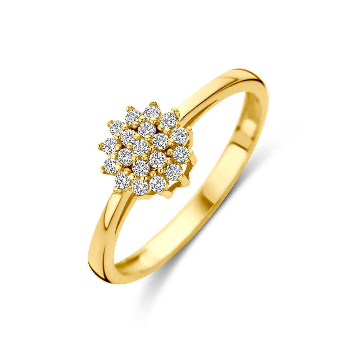 Ring zirkonia 14k geelgoud