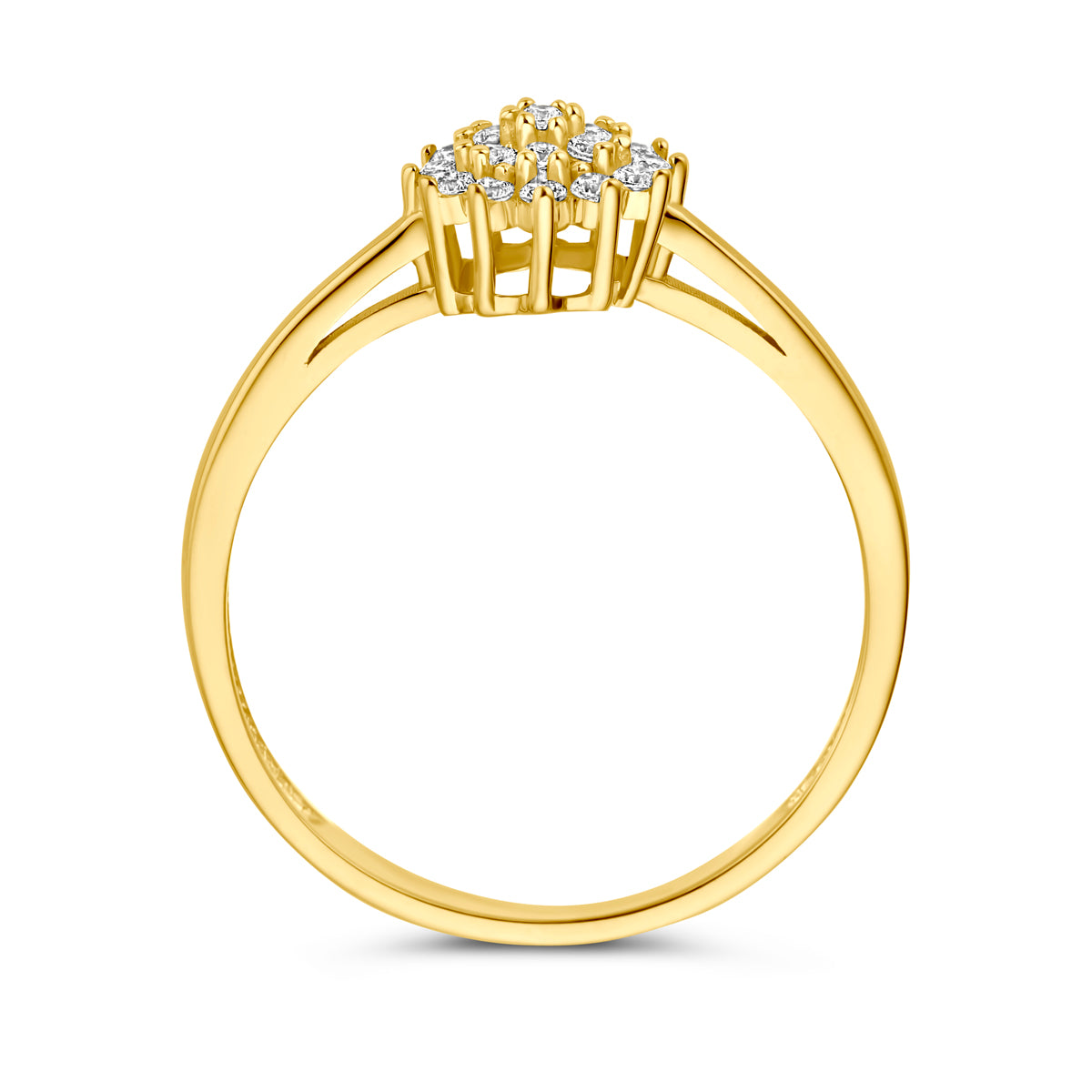 Ring zirkonia 14k geelgoud