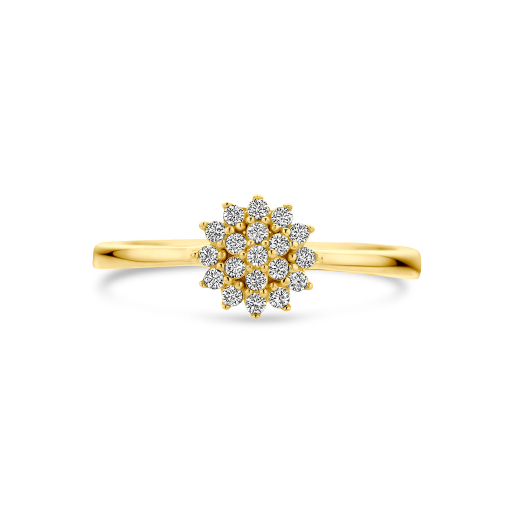 Ring zirkonia 14k geelgoud