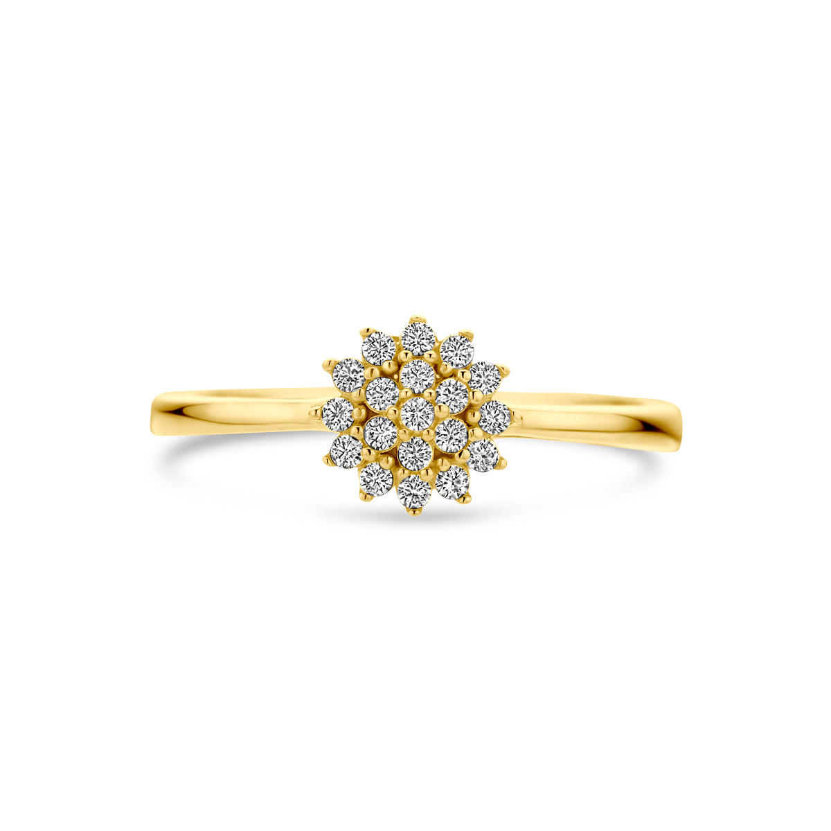 Ring zirkonia 14k geelgoud