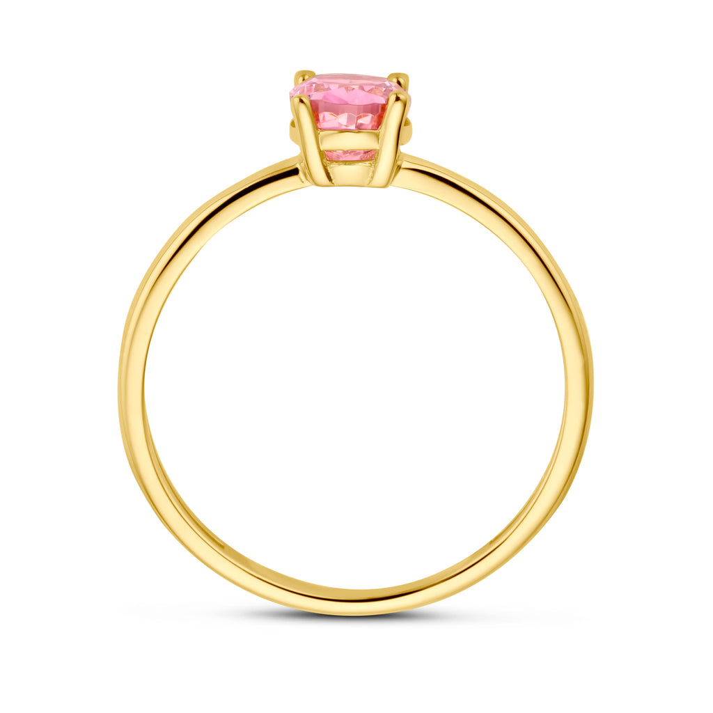 Ring padparadscha zirkonia 14k geelgoud