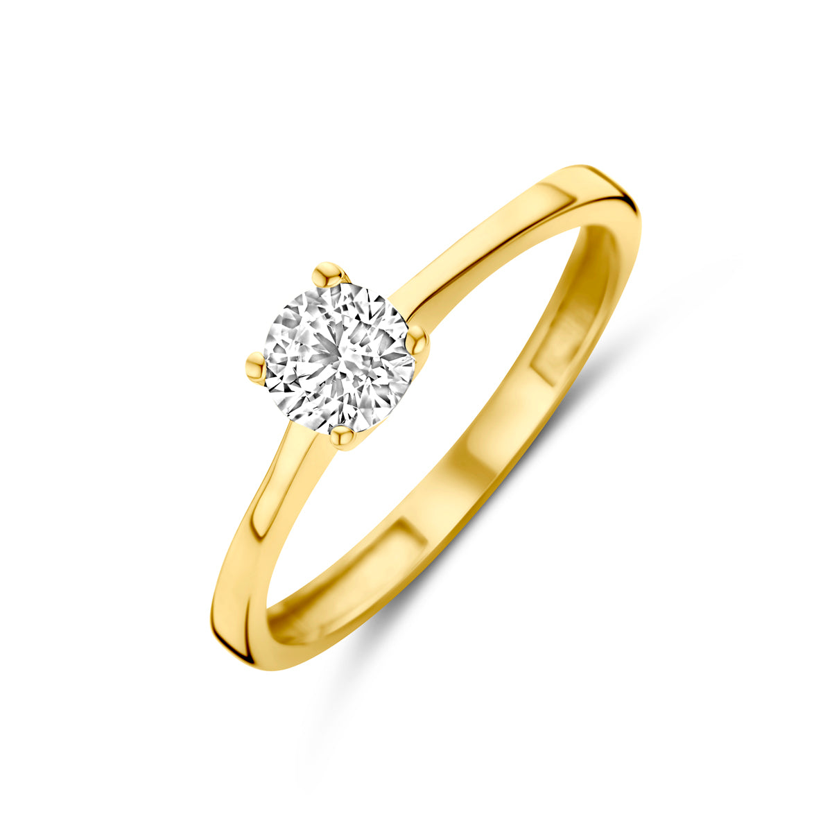 Ring zirkonia 14k geelgoud