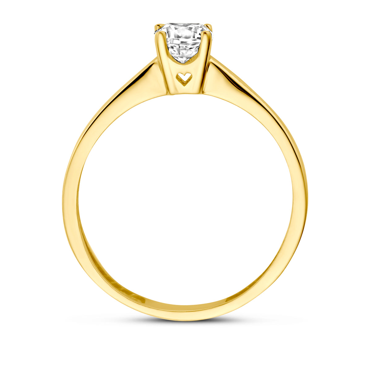 Ring zirkonia 14k geelgoud