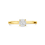 Ring zirkonia 14k geelgoud