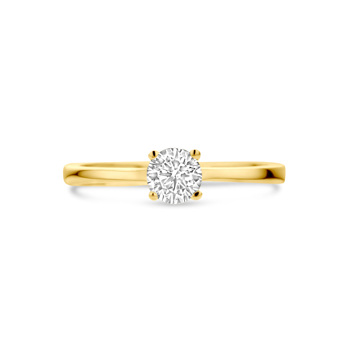 Ring zirkonia 14k geelgoud