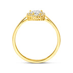 Ring zirkonia 14k geelgoud