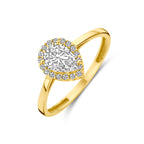 Ring zirkonia 14k geelgoud