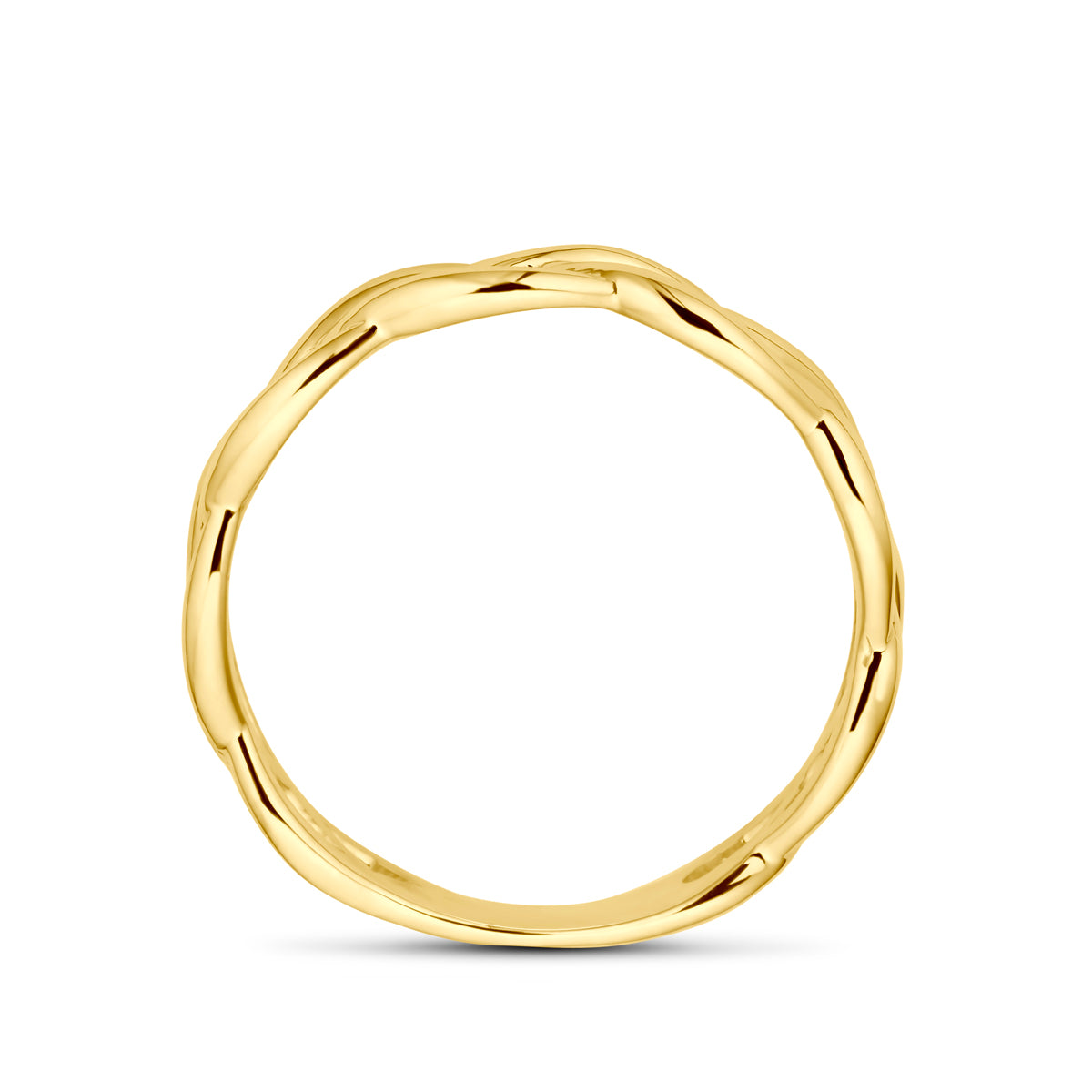 Ring gevlochten 14k geelgoud