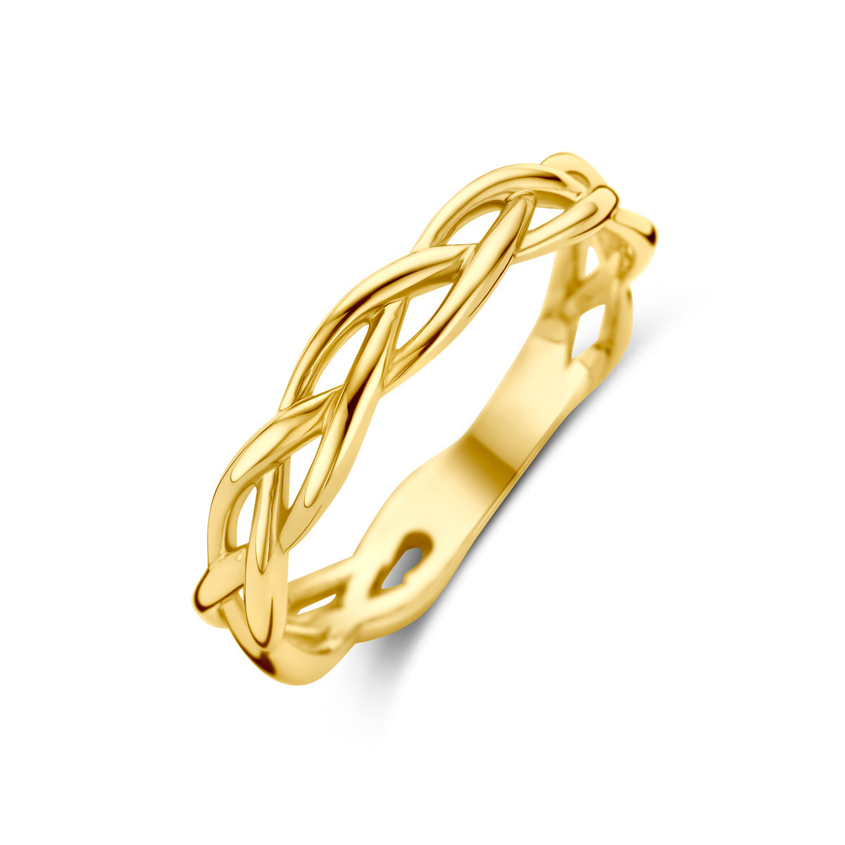 Ring gevlochten 14k geelgoud