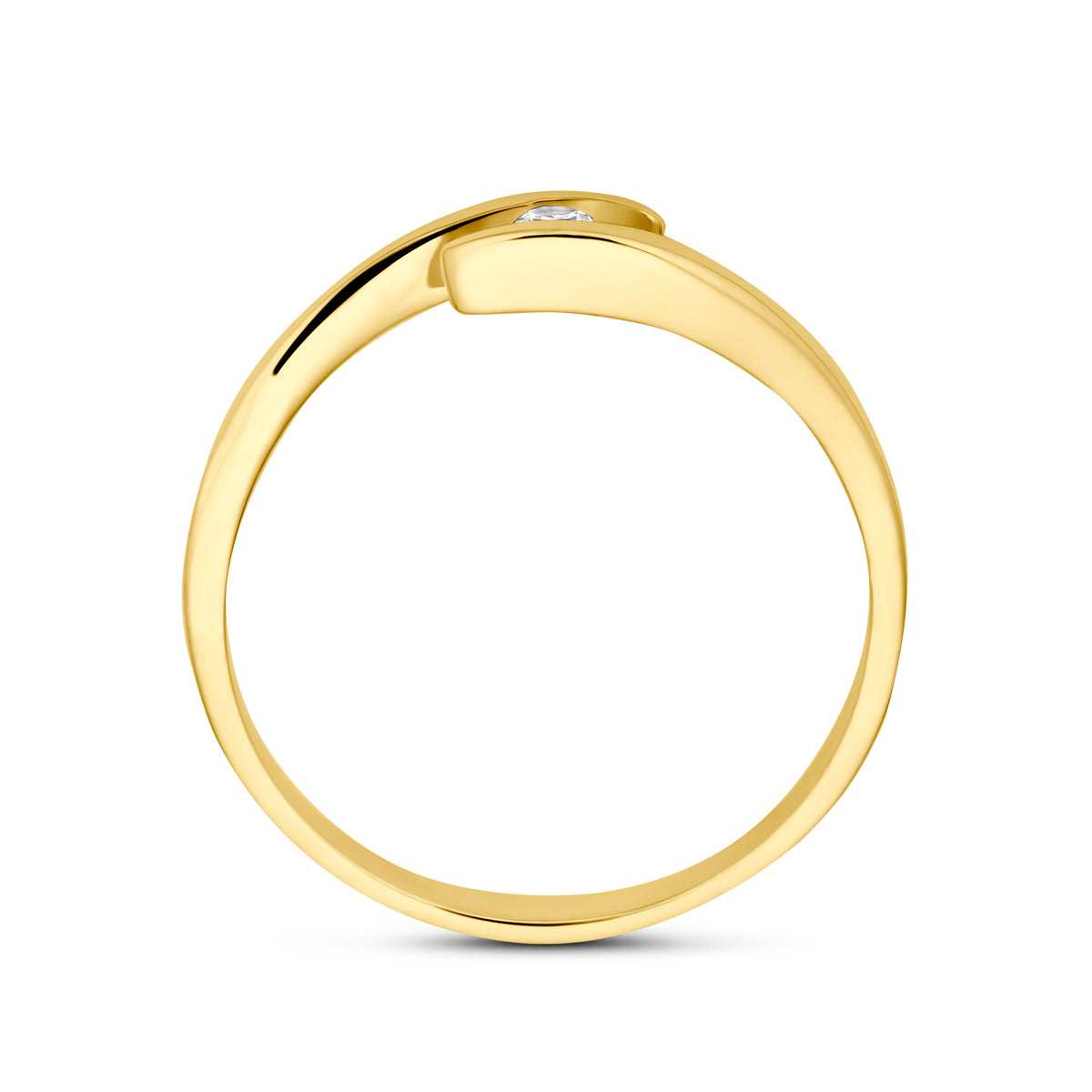 Ring zirkonia 14k geelgoud