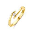 Ring zirkonia 14k geelgoud