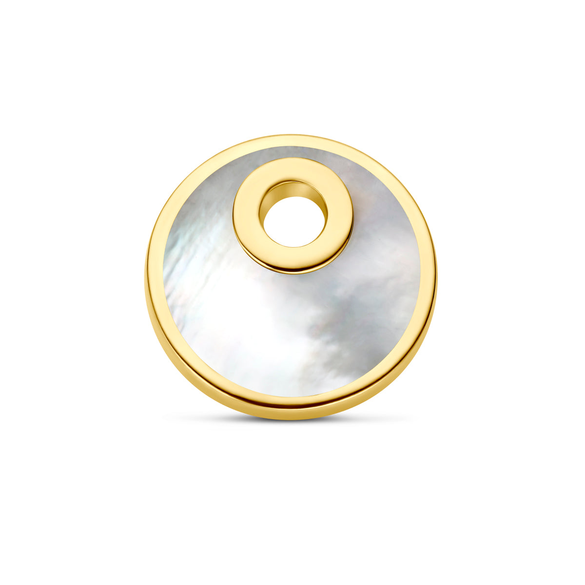 Oorringhanger parelmoer per stuk 14k geelgoud