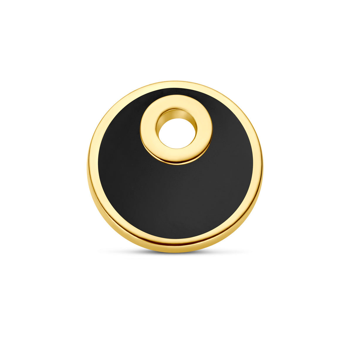 Oorringhanger onyx per stuk 14k geelgoud