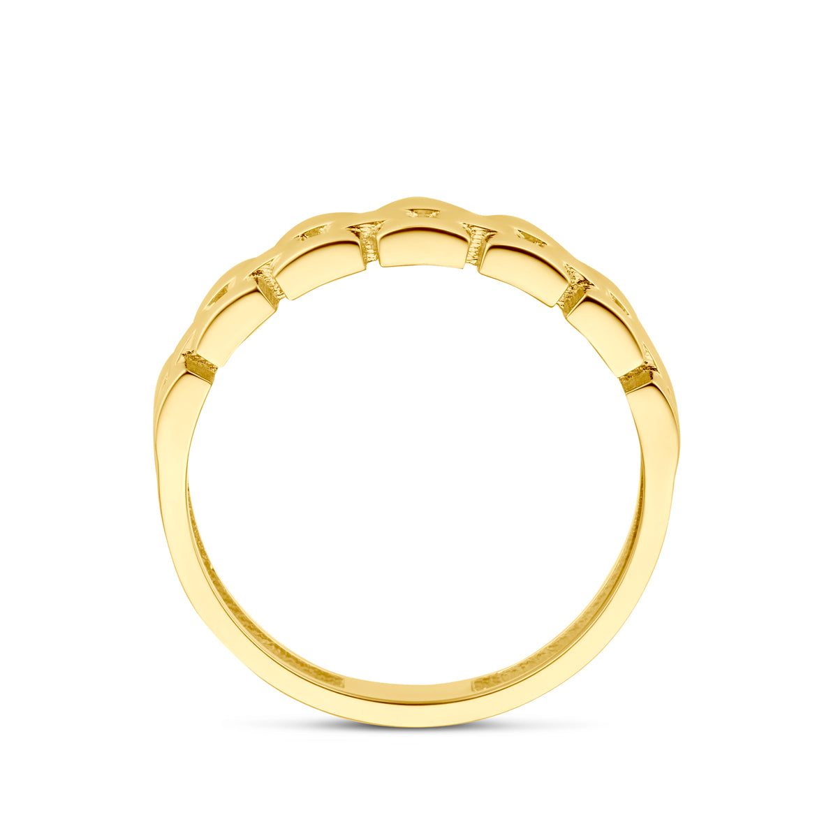 Ring schakel 14k geelgoud