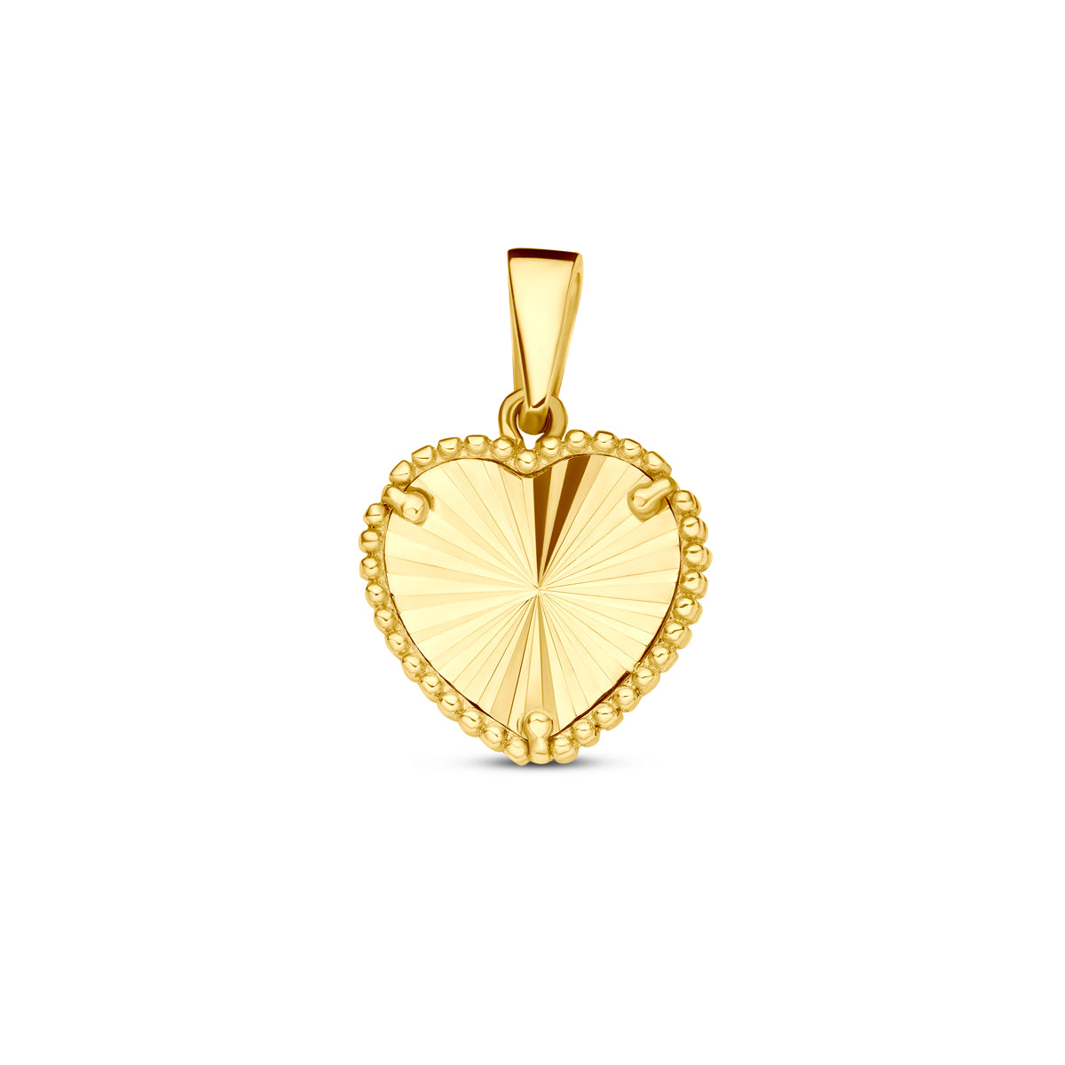 Hanger hart gediamanteerd 14k geelgoud