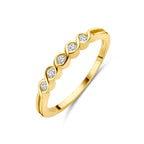 Ring zirkonia 14k geelgoud