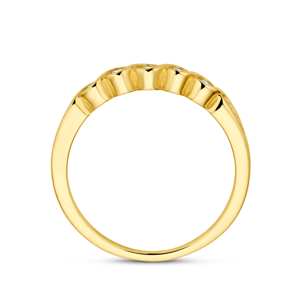 Ring zirkonia 14k geelgoud