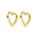 Klapoorringen hartjes 14k geelgoud