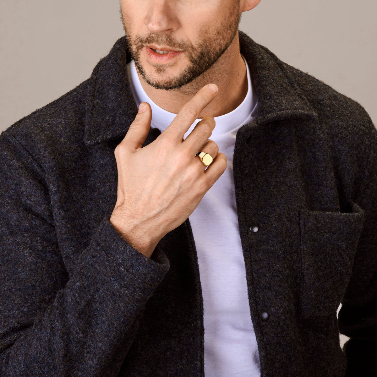 Graveerring 14k geelgoud