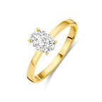 Ring zirkonia 14k geelgoud
