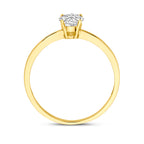 Ring zirkonia 14k geelgoud