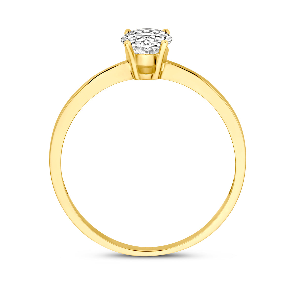 Ring zirkonia 14k geelgoud