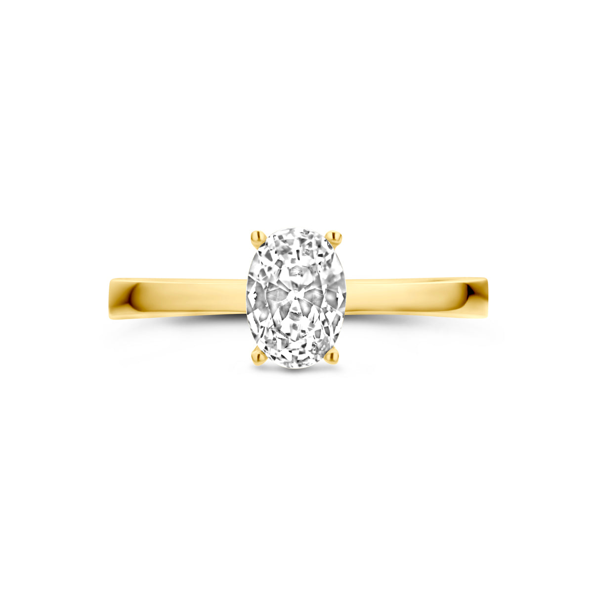 Ring zirkonia 14k geelgoud