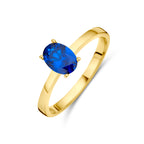 Ring donkerblauw zirkonia 14k geelgoud