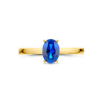 Ring donkerblauw zirkonia 14k geelgoud