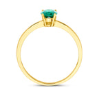 Ring groen zirkonia 14k geelgoud