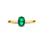 Ring groen zirkonia 14k geelgoud
