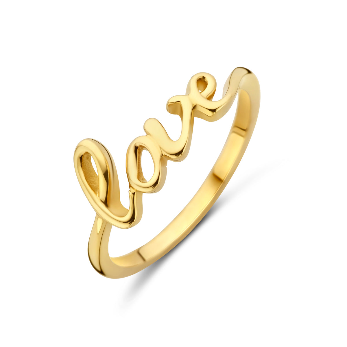 Ring love 14k geelgoud