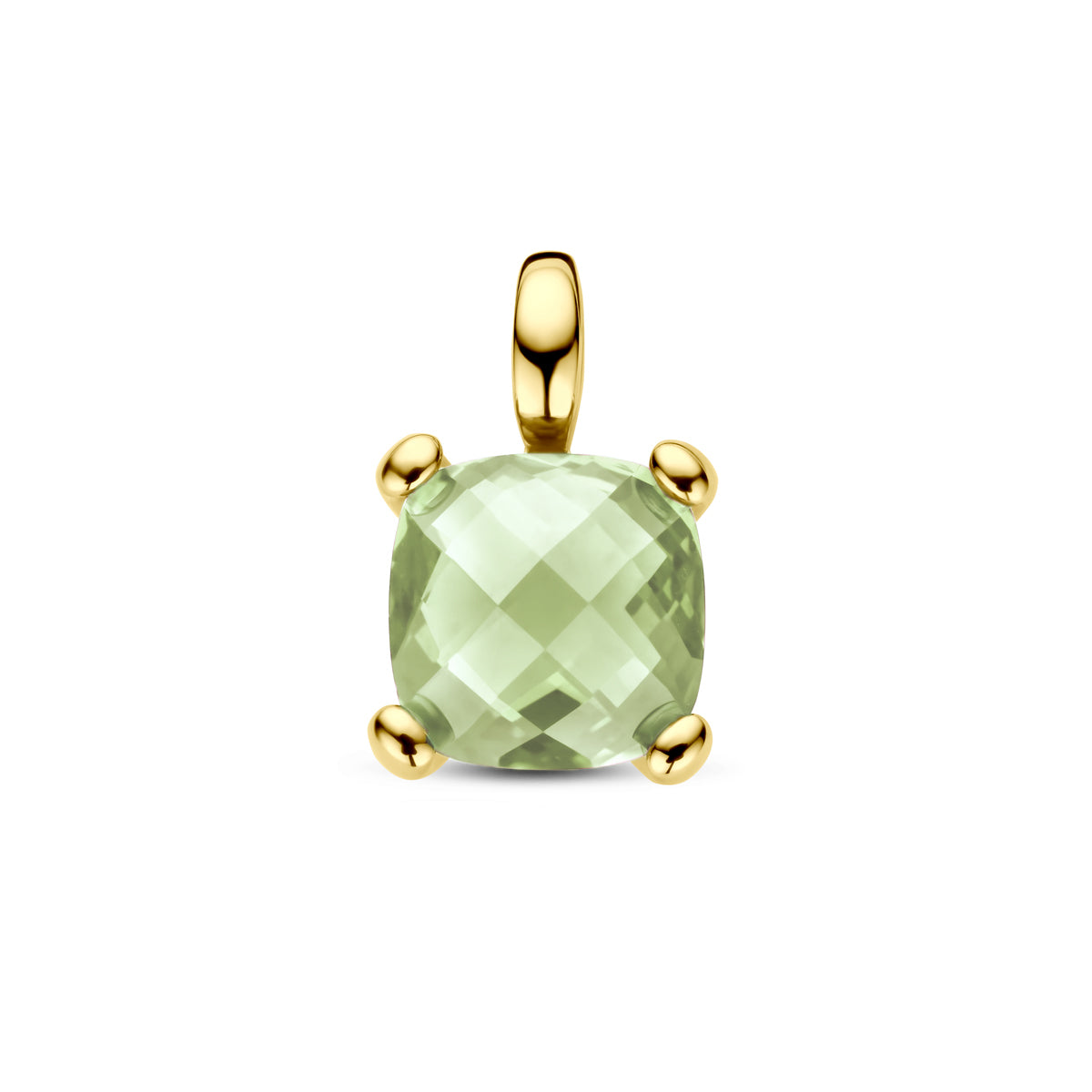 Hanger groen amethist 14k geelgoud
