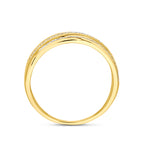 Ring zirkonia bicolor gestift 14k geelgoud