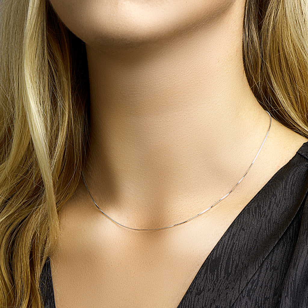 Collier venetiaans 0,8 mm 14k witgoud