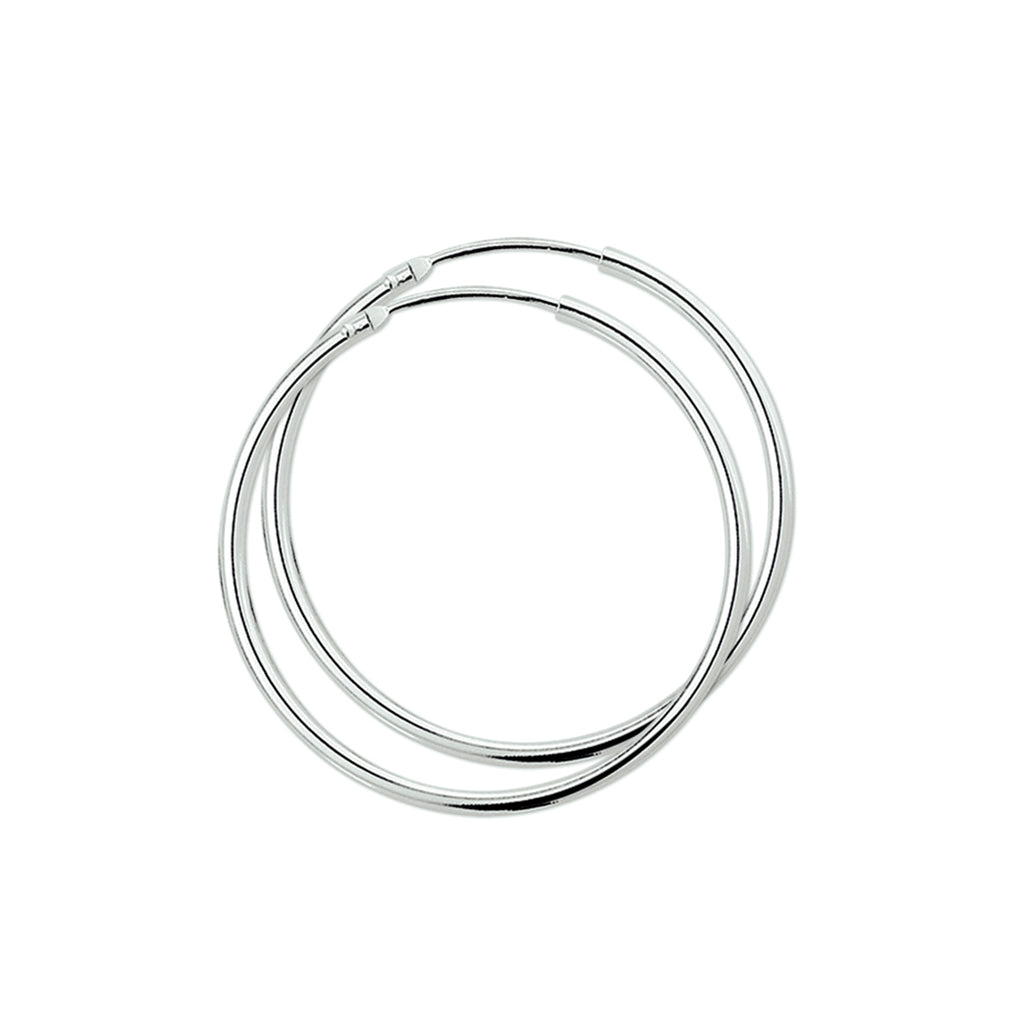 Oorringen 1,5 mm ronde buis 14k witgoud