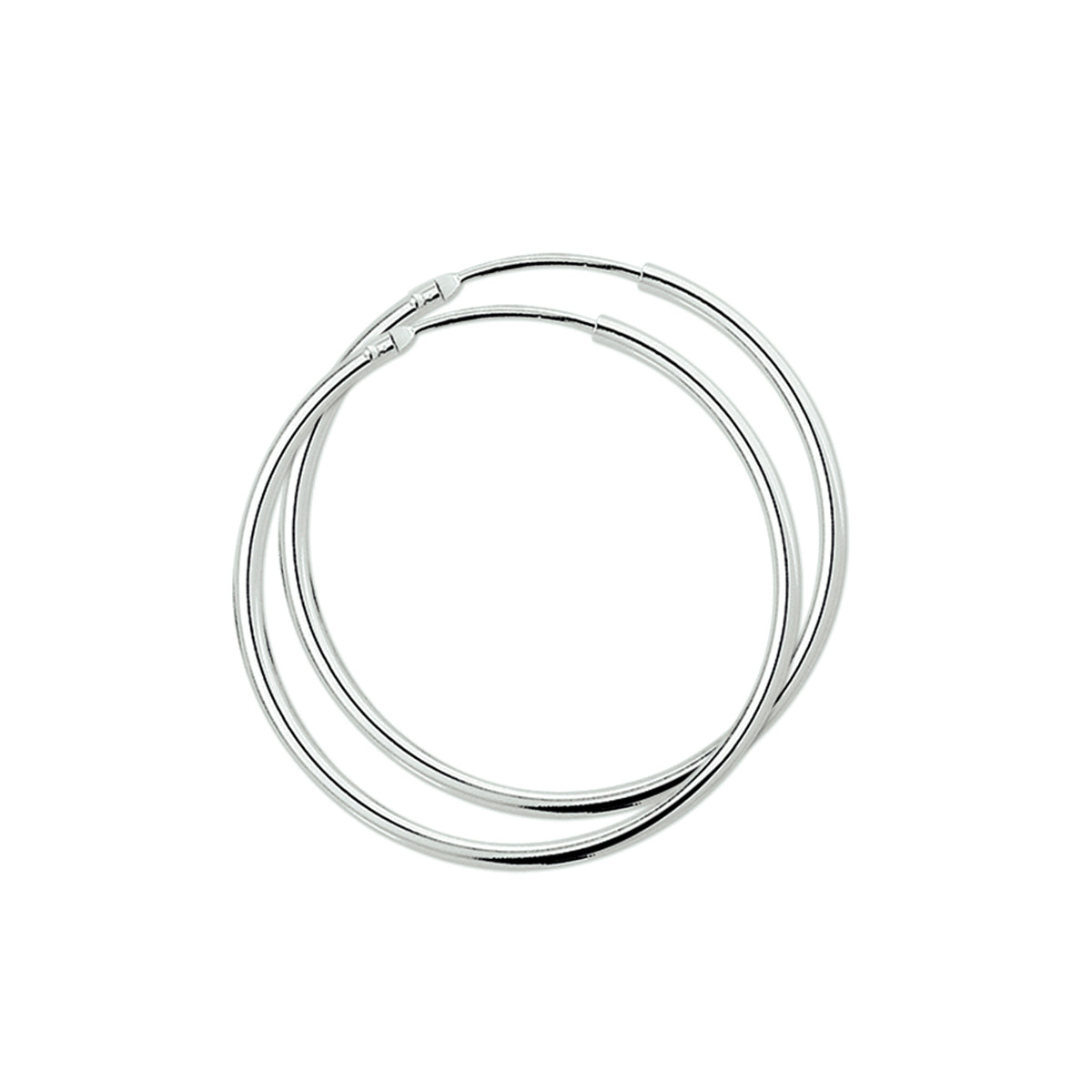 Oorringen 1,5 mm ronde buis 14k witgoud