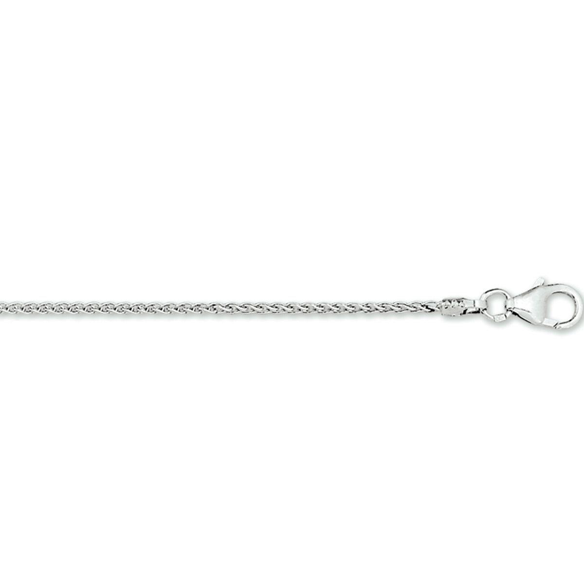 Collier vossestaart 1,3 mm 14k witgoud