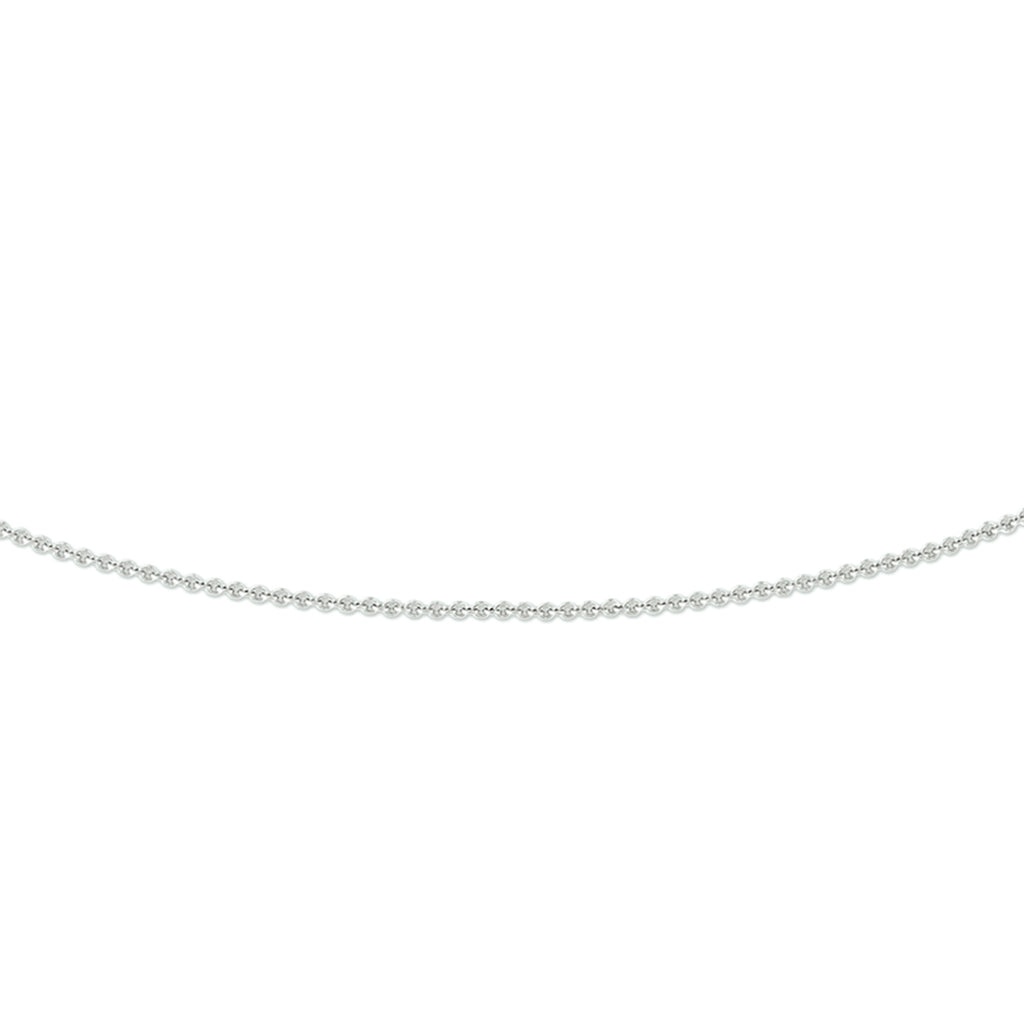 Collier anker rond 0,8 mm 14k witgoud