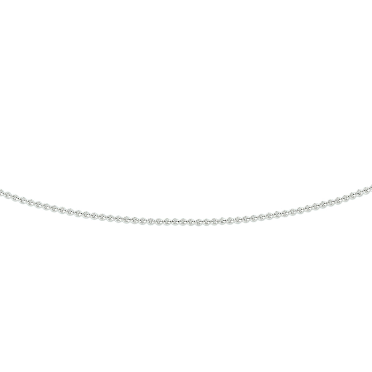 Collier anker rond 0,8 mm 14k witgoud