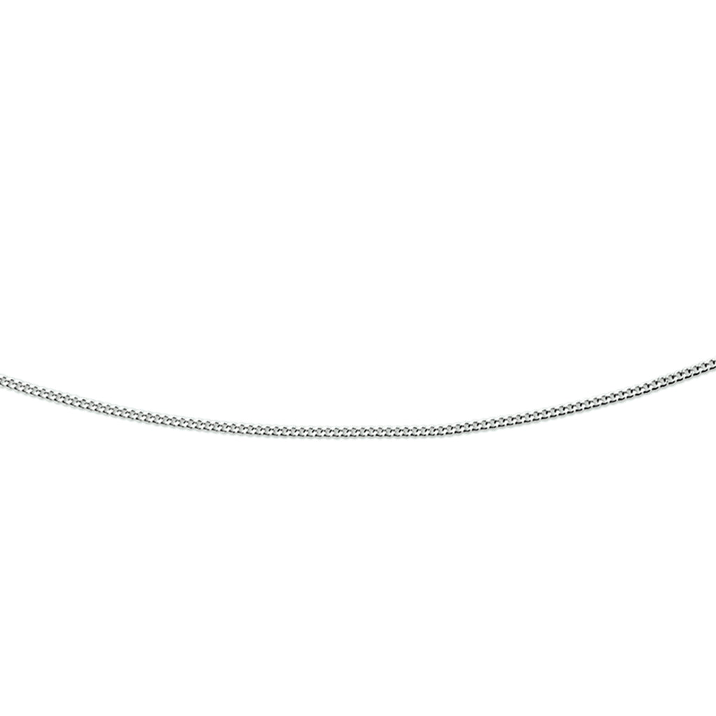Collier gourmette 4-zijdes geslepen 0,8 mm 14k witgoud
