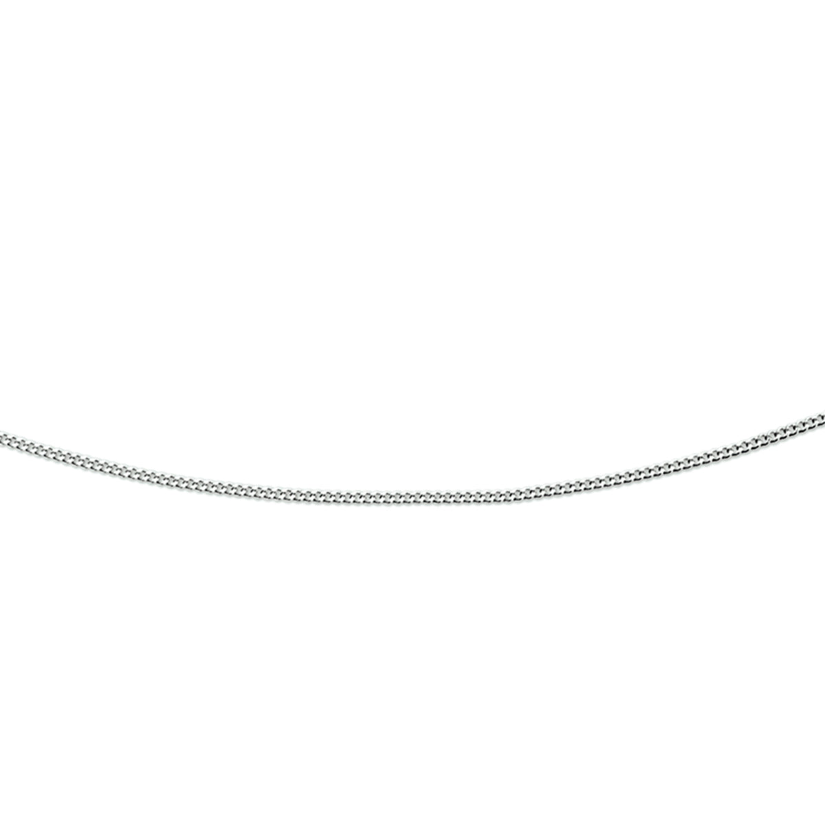 Collier gourmette 4-zijdes geslepen 0,8 mm 14k witgoud