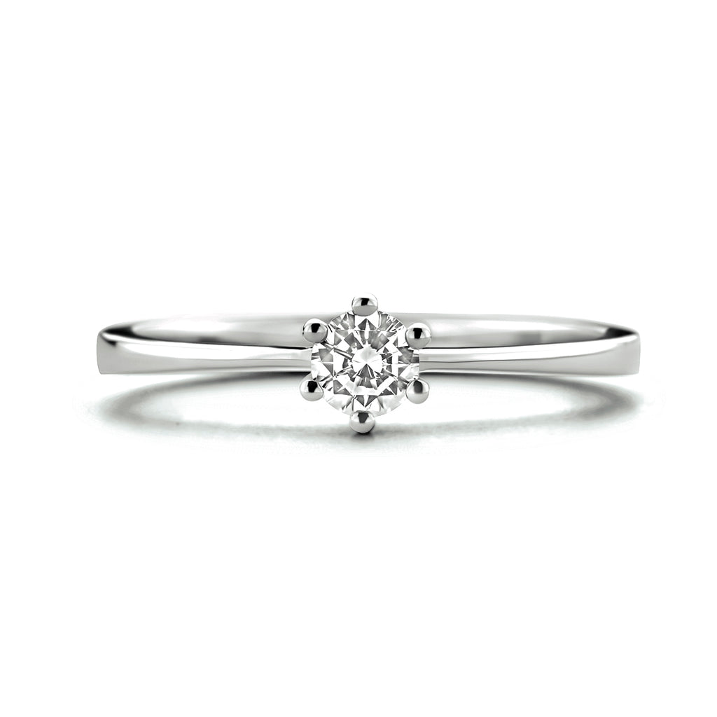 Ring zirkonia 14k witgoud