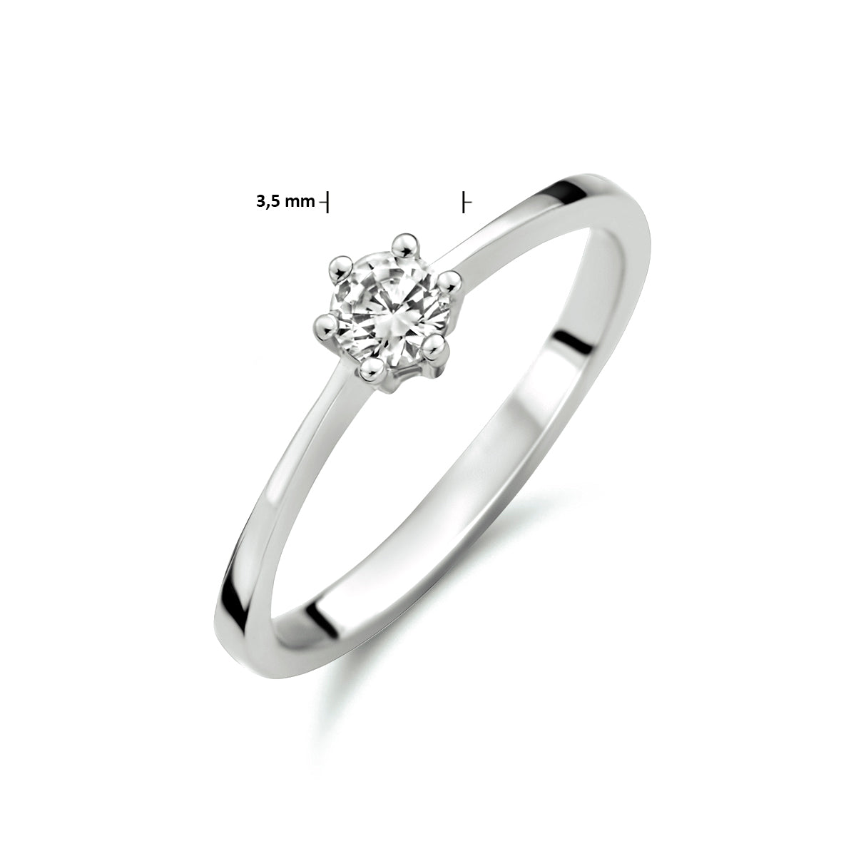 Ring zirkonia 14k witgoud