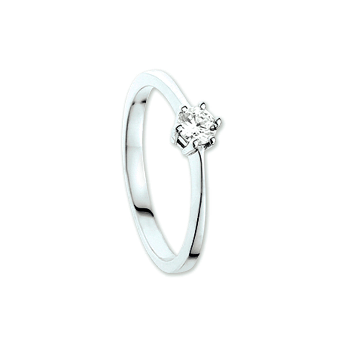 Ring zirkonia 14k witgoud