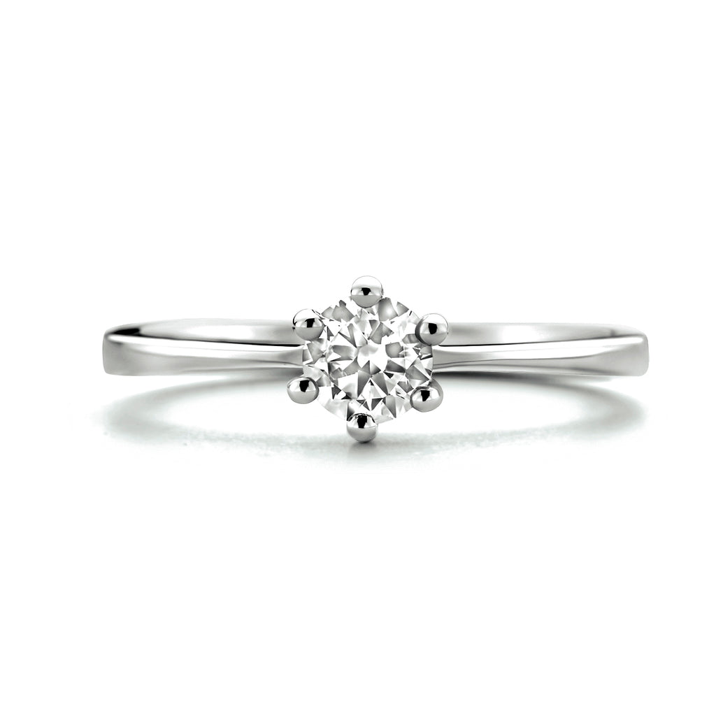 Ring zirkonia 14k witgoud