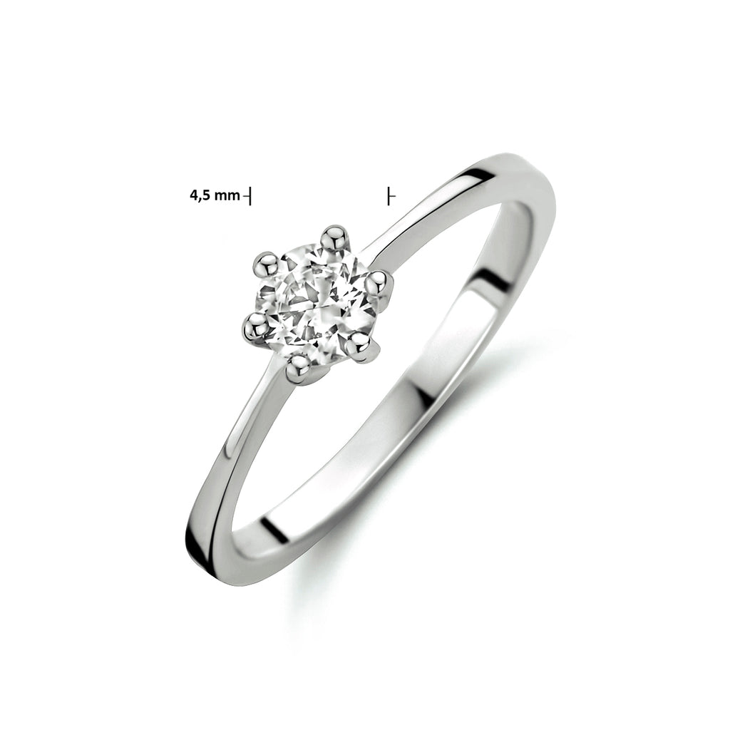 Ring zirkonia 14k witgoud