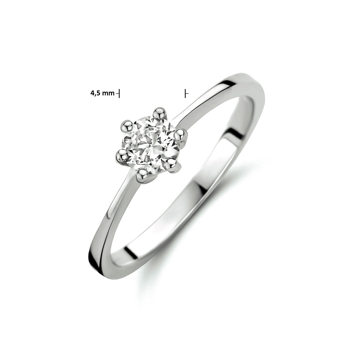 Ring zirkonia 14k witgoud