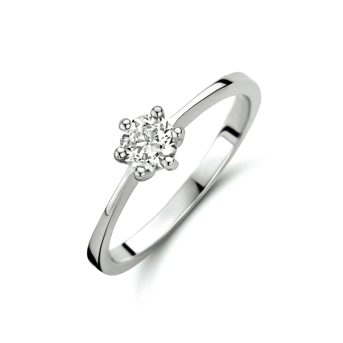 Ring zirkonia 14k witgoud